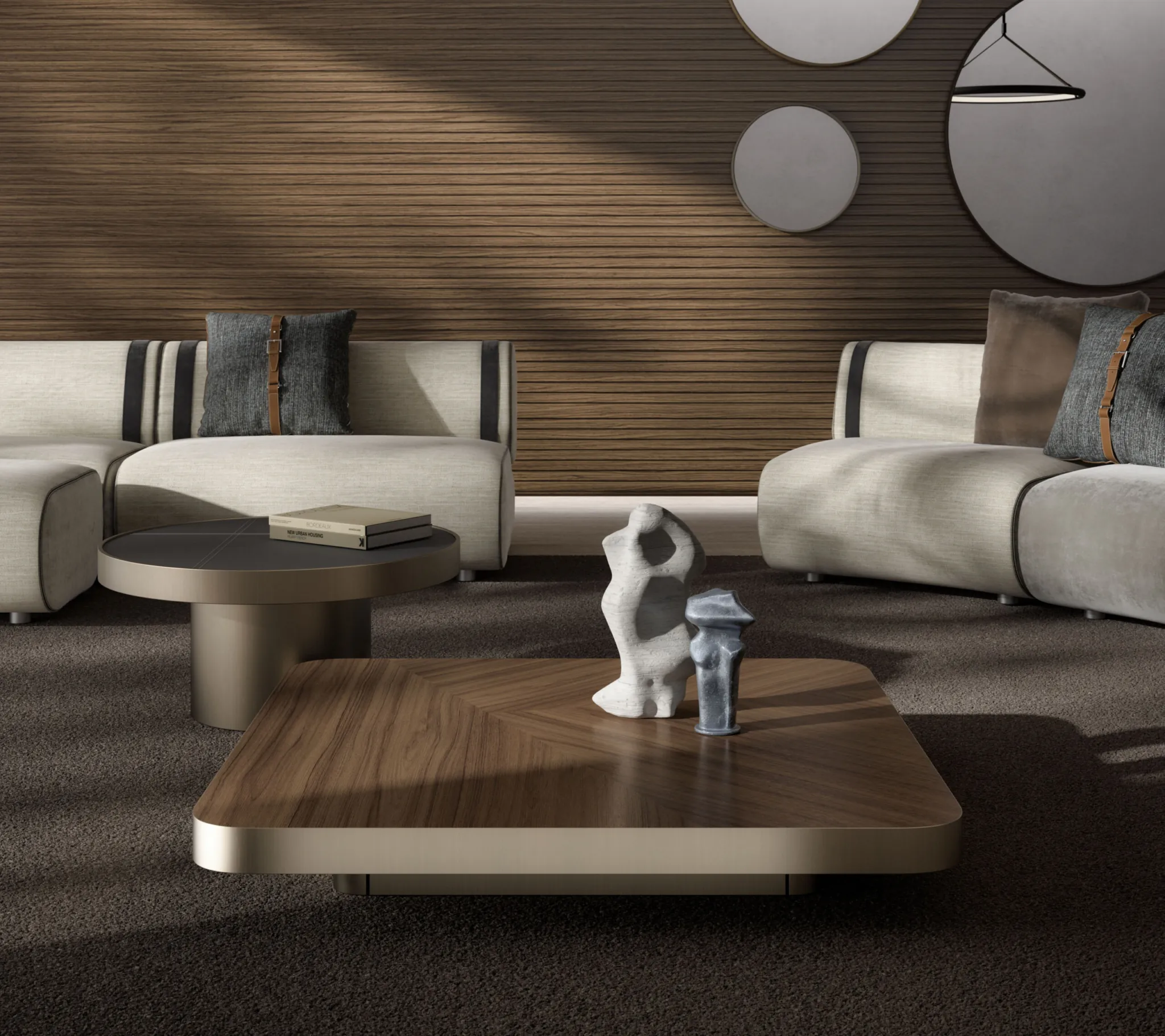 Meroni & Colzani Numana, a second view of the coffee table
