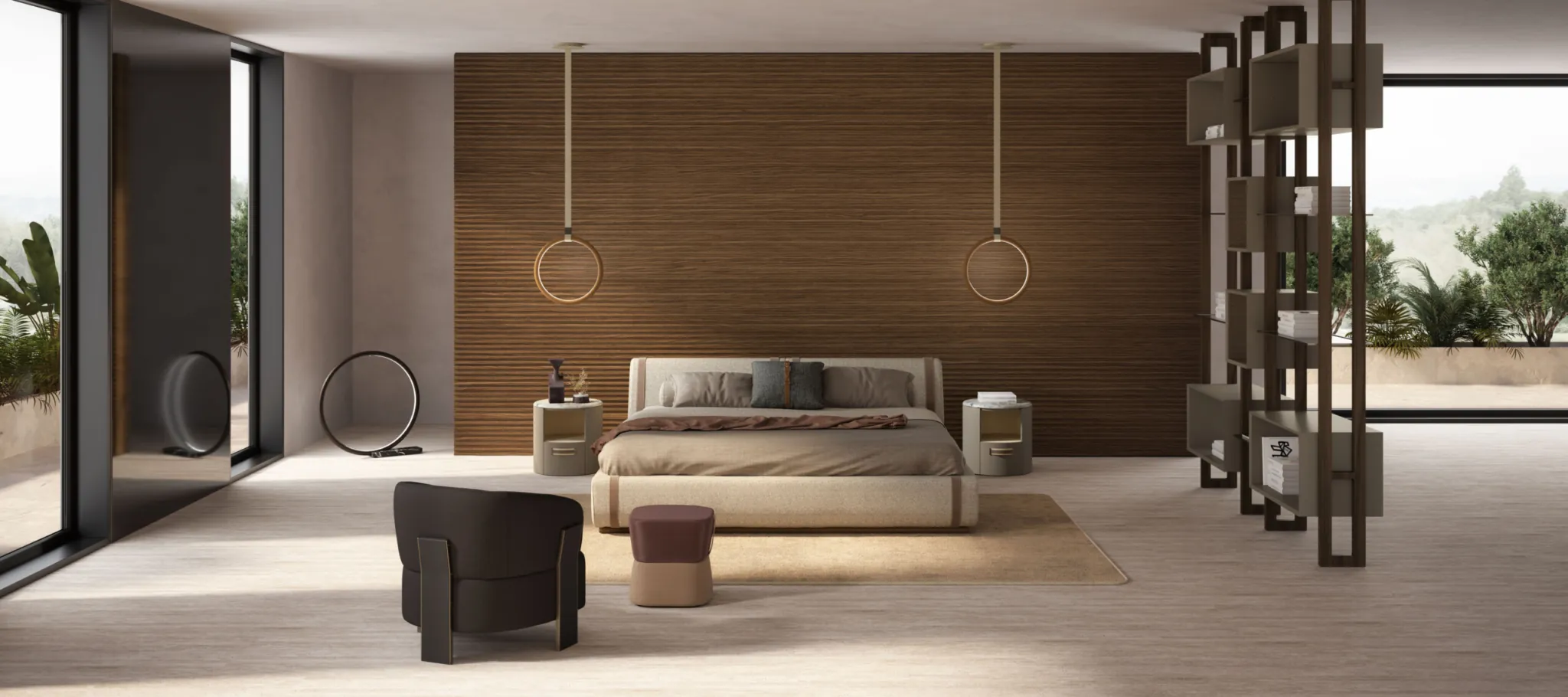 Meroni & Colzani Ponente, bed, sofa